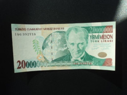 RÉPUBLIQUE DE TURQUIE * : 20 000 000 LIRA   L.1970 (2000)  P 215     SUP à SUP+ - Turchia