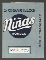 Etui Cigarette - Tabac  - 5 Cigarillos  Ninas Rondes - Prix 1 F25 - Regie Francaise - Zigarettenetuis (leer)