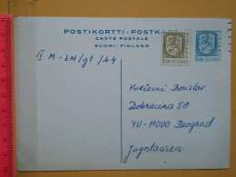 KOV 487-18- Correspondence Chess Fernschach Postcard, FINLAND - YUGOSLAVIA, Schach Chess Ajedrez échecs - Echecs
