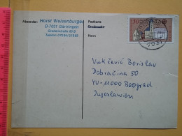 KOV 487-18- Correspondence Chess Fernschach Postcard, GARTRINGEN- BELGRADE, Schach Chess Ajedrez échecs - Schach