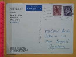 KOV 487-18- Correspondence Chess Fernschach Postcard, SKANER, NORWAY - YUGOSLAVIA, Schach Chess Ajedrez échecs - Echecs