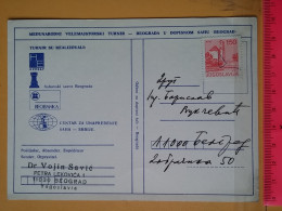 KOV 487-19- Correspondence Chess Fernschach Postcard,  BELGRADE, BEOGRAD, Schach Chess Ajedrez échecs - Echecs