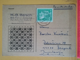 KOV 487-19- Correspondence Chess Fernschach Postcard, Pirna-Copitz - BELGRADE, Schach Chess Ajedrez échecs - Schach