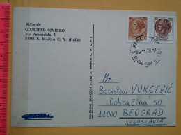 KOV 487-19- Correspondence Chess Fernschach Postcard, S. MARIA, ITALY - BELGRADE, Schach Chess Ajedrez échecs - Chess