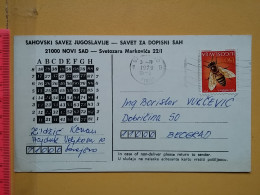 KOV 487-19- Correspondence Chess Fernschach Postcard, SARAJEVO - BELGRADE, Schach Chess Ajedrez échecs - Schaken