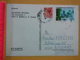 KOV 487-20- Correspondence Chess Fernschach Postcard, S. MARIA, ITALY - BELGRADE, Schach Chess Ajedrez échecs - Schaken