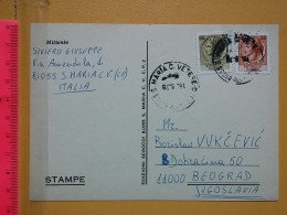 KOV 487-20- Correspondence Chess Fernschach Postcard, S. MARIA, ITALY - BELGRADE, Schach Chess Ajedrez échecs - Chess