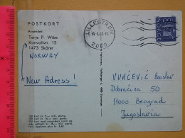 KOV 487-20- Correspondence Chess Fernschach Postcard, SKARER NORWAY - BELGRADE, Schach Chess Ajedrez échecs - Schaken