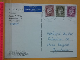 KOV 487-20- Correspondence Chess Fernschach Postcard, SKARER NORWAY - BELGRADE, Schach Chess Ajedrez échecs - Chess