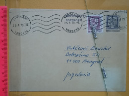 KOV 487-20- Correspondence Chess Fernschach Postcard, VANTAA FINLAND- BELGRADE, Schach Chess Ajedrez échecs - Schach