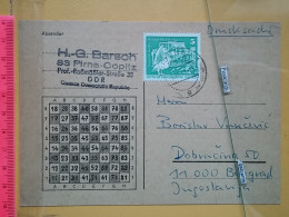 KOV 487-21- Correspondence Chess Fernschach Postcard, Pirna-Copitz - BELGRADE, Schach Chess Ajedrez échecs - Chess