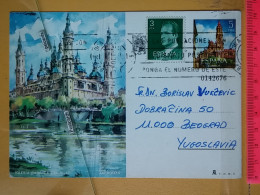 KOV 487-21- Correspondence Chess Fernschach Postcard, ZARAGOZA- BELGRADE, Schach Chess Ajedrez échecs - Schaken