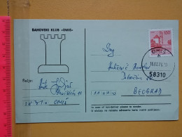 KOV 487-22- Correspondence Chess Fernschach Postcard, OMIS CROATIA - BELGRADE, Schach Chess Ajedrez échecs - Schaken