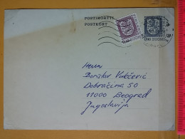 KOV 487-22- Correspondence Chess Fernschach Postcard, VANTAA FINLAND - BELGRADE, Schach Chess Ajedrez échecs,  - Chess