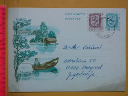 KOV 487-22- Correspondence Chess Fernschach Postcard, VANTAA FINLAND - BELGRADE, Schach Chess Ajedrez échecs, PECHEUR,  - Chess