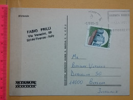 KOV 487-23- Correspondence Chess Fernschach Postcard, FIRENZE ITALY - BELGRADE, Schach Chess Ajedrez échecs,  - Echecs