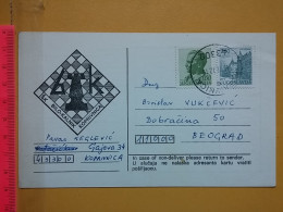 KOV 487-23- Correspondence Chess Fernschach Postcard, KOPRIVNICA, CROATIA - BELGRADE, Schach Chess Ajedrez échecs,  - Chess