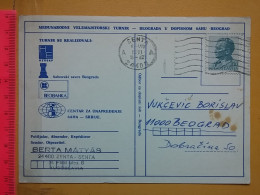 KOV 487-23- Correspondence Chess Fernschach Postcard, SENTA - BELGRADE, Schach Chess Ajedrez échecs - Schaken