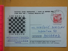 KOV 487-24- Correspondence Chess Fernschach Postcard, SOMBOR - BELGRADE, Schach Chess Ajedrez échecs - Schach