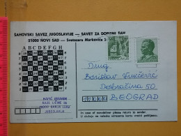 KOV 487-25- Correspondence Chess Fernschach Postcard, BANJA LUKA - BELGRADE, Schach Chess Ajedrez échecs - Chess