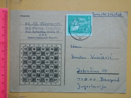 KOV 487-25- Correspondence Chess Fernschach Postcard, Pirna-Copitz - BELGRADE, Schach Chess Ajedrez échecs - Echecs