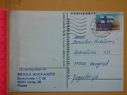 KOV 487-25- Correspondence Chess Fernschach Postcard, VANTAA FINLAND - BELGRADE, Schach Chess Ajedrez échecs,  - Echecs