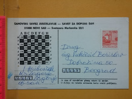 KOV 487-25- Correspondence Chess Fernschach Postcard, ZAGORJE OB SAVI SLOVENIA - BELGRADE, Schach Chess Ajedrez échecs - Chess