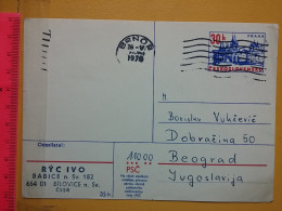 KOV 487-26 - Correspondence Chess Fernschach Postcard, BILOWICE CSSR - BELGRADE, Schach Chess Ajedrez échecs - Schaken