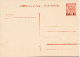 Luxembourg Postal Stationery Postcard Grand Duche Overprinted In Mint Condition - Entiers Postaux