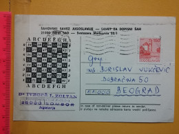 KOV 487-26 - Correspondence Chess Fernschach Postcard, SOMBOR - BELGRADE, Schach Chess Ajedrez échecs - Echecs