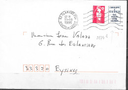 Curiosité Timbre Poste N°2874b (avec Sa Vignette) SECAP Lignes Ondulées O= 92 Clamart Ppal 11-10 1995 - Storia Postale