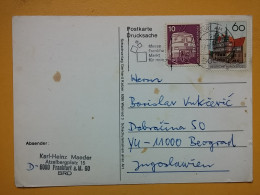 KOV 487-27 - Correspondence Chess Fernschach Postcard, FRANKFURT - BELGRADE, Schach Chess Ajedrez échecs - Scacchi