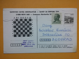 KOV 487-28- Correspondence Chess Fernschach Postcard, BANJA LUKA - BELGRADE, Schach Chess Ajedrez échecs,  - Echecs