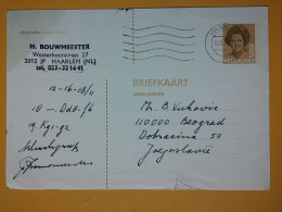 KOV 487-28- Correspondence Chess Fernschach Postcard, HAARLEM - BELGRADE, Schach Chess Ajedrez échecs,  - Ajedrez