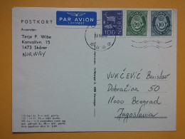 KOV 487-28- Correspondence Chess Fernschach Postcard, SKARER NORWAY - BELGRADE, Schach Chess Ajedrez échecs,  - Echecs