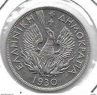 *greece 5 Drachmes  1930  Km 71.1 London Mint   Xf+/ms60 - Grèce
