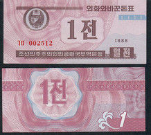 KOREA NORTH PFX417 1 JEON 1988 Issued 1995 (Capitalist Issue ) UNC. - Corea Del Nord
