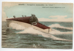 NAUTISME Navigation Automobile Le FIAT Canot De Course Couleur 1910   Sports  D19 2022  - Water-skiing