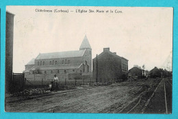 * Chatelineau - Chatelet (Hainaut - La Wallonie) * (16480) Corbeau, église Ste Marie Et La Cure, Animée, TOP, Pompe - Châtelet