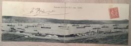 GREECE - PANORAMA DOUBLE CARD CRETE: Baie De Sude Crète (1901 Navy Cpa Panoramique Double Vue Suda Bay Ppc Kreta Ak - Grecia