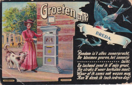 48815Groeten Uit Breda. Rondom Is’t Alles Zomerpracht....(Poststempel 1911) (Zie Hoeken En Randen)  - Breda