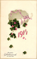 Neujahr, Jahreszahl-AK "1914", Prägekarte - Neujahr