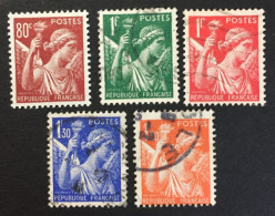 1939 /41 France - Type Iris - 5 Stamps Used. - 1939-44 Iris