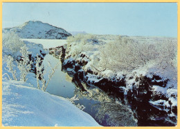 Iceland - Pingvellir, National Park In Winter  -Europa 1970 Flaming Sun Stamp Mi 442 - Islande