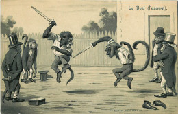 Carte Gaufrée , Singes , Le Duel , * 392 88 - Singes