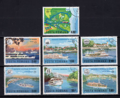 ROMANIA 1977 :DANUBE NAVIGATION,  7 Used Stamps - Registered Shipping! - Oblitérés