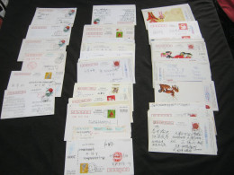 CHINA , 98 Ganzsachen Karten , Ca. 1993 - 2002 , Alle Verschickt Mit Stempeln - Covers & Documents