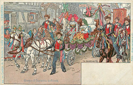 Illustration De KAUFFMANN Paul , Usages Et Costumes D'Alsace , Cortege De La Fiancée , * 399 74 - Kauffmann, Paul