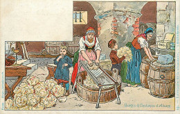 Illustration De KAUFFMANN Paul , Usages Et Costumes D'Alsace , Fabrication De La Choucroute , * 399 76 - Kauffmann, Paul