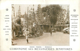 BIRMANIE Pagodes A RANGOON , Compagnie Des Messageries Maritimes , * 402 05 - Myanmar (Burma)